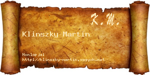 Klinszky Martin névjegykártya