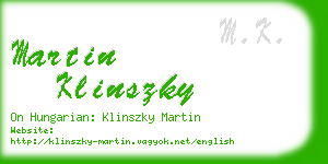 martin klinszky business card